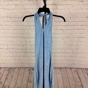 Neena Swim Oh Polly Blue Halter Beach Swim Dress Coverup Size Medium